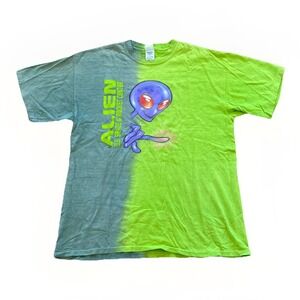 Vintage Alien Shirt‎ Mens L US Space And Rocket Center Green Tie Dye Y2K